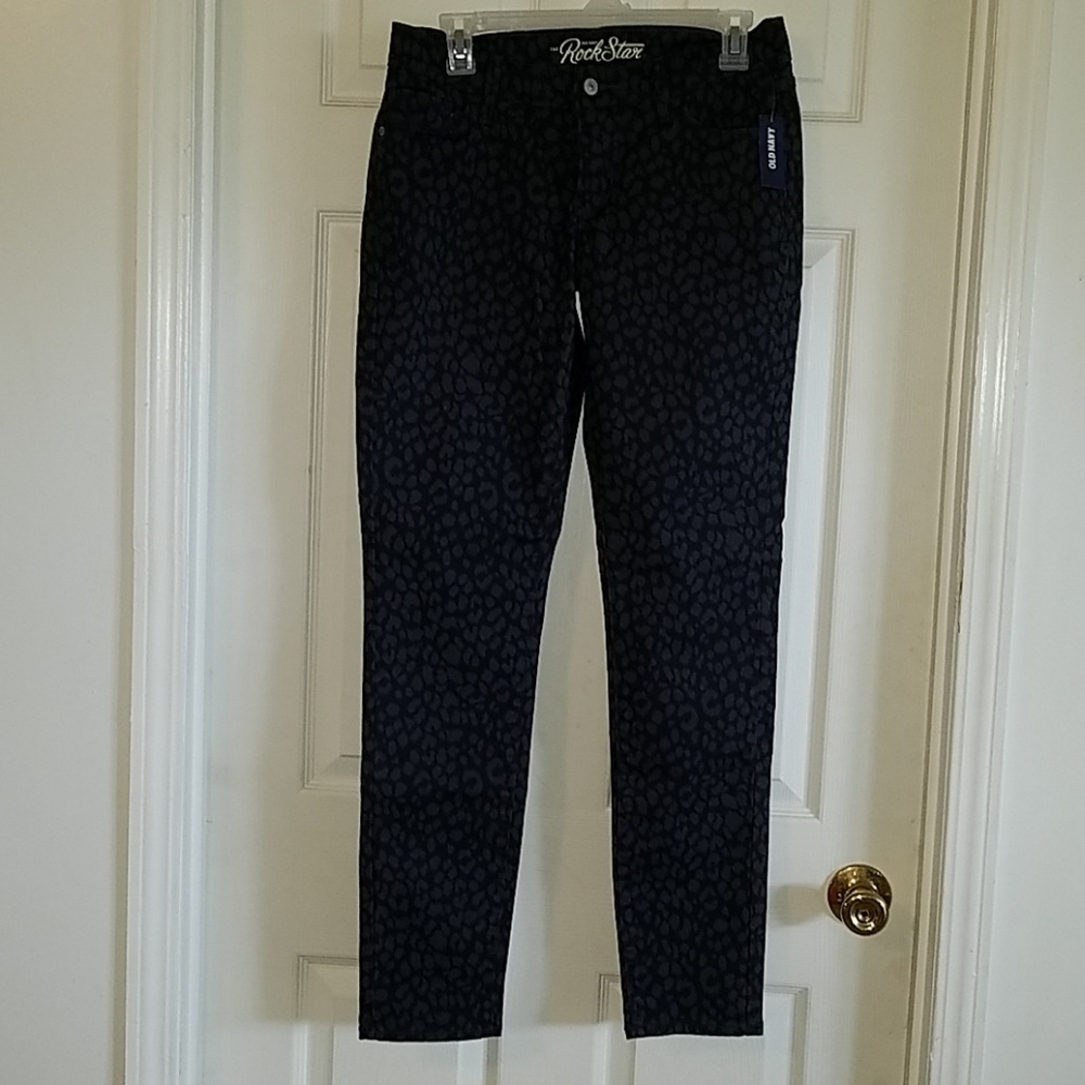 Old Navy Rockstar animal print Jean's 10
